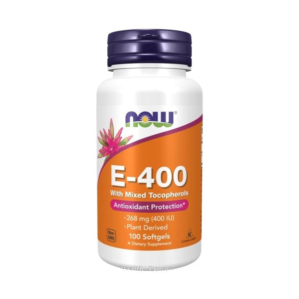 NOW Foods E-400 含混合生育酚 268 毫克（400 國際單位）100 粒軟膠囊 [香港行貨]