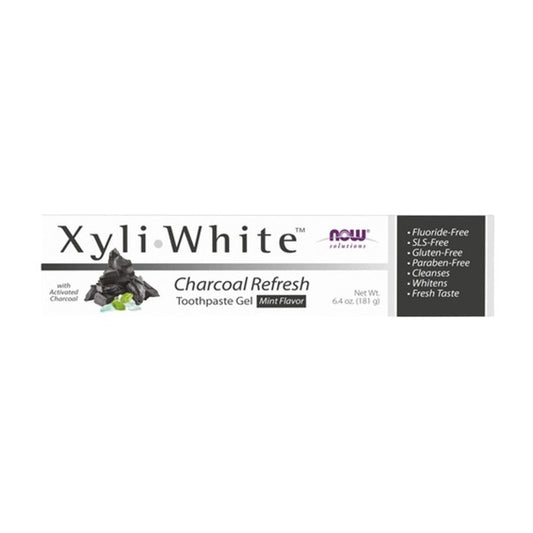 NOW Foods XyliWhite 木炭提神 牙膏凝膠 薄荷味 6.4 盎司（181 克）