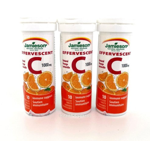 Jamieson 3 枝 特強維他命 C 1000 毫克 (香橙味) 泡騰片 10 粒 [平行進口]