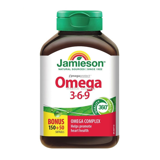 Jamieson 健心奧米加 3-6-9 (1200 毫克) 200 粒 (包裝隨機提供)[平行進口]