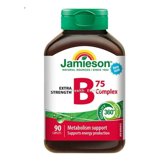 Jamieson 特強維他命 B 雜 75 營養補充劑 90 粒 (包裝隨機提供)[平行進口] 此日期前最佳:2026年07月31日