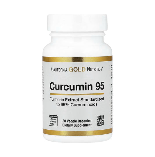 CALIFORNIA GOLD NUTRITION 薑黃素 95 (薑黃萃取物標準化為 95%) 30 粒素食膠囊 (每粒 500 毫克)