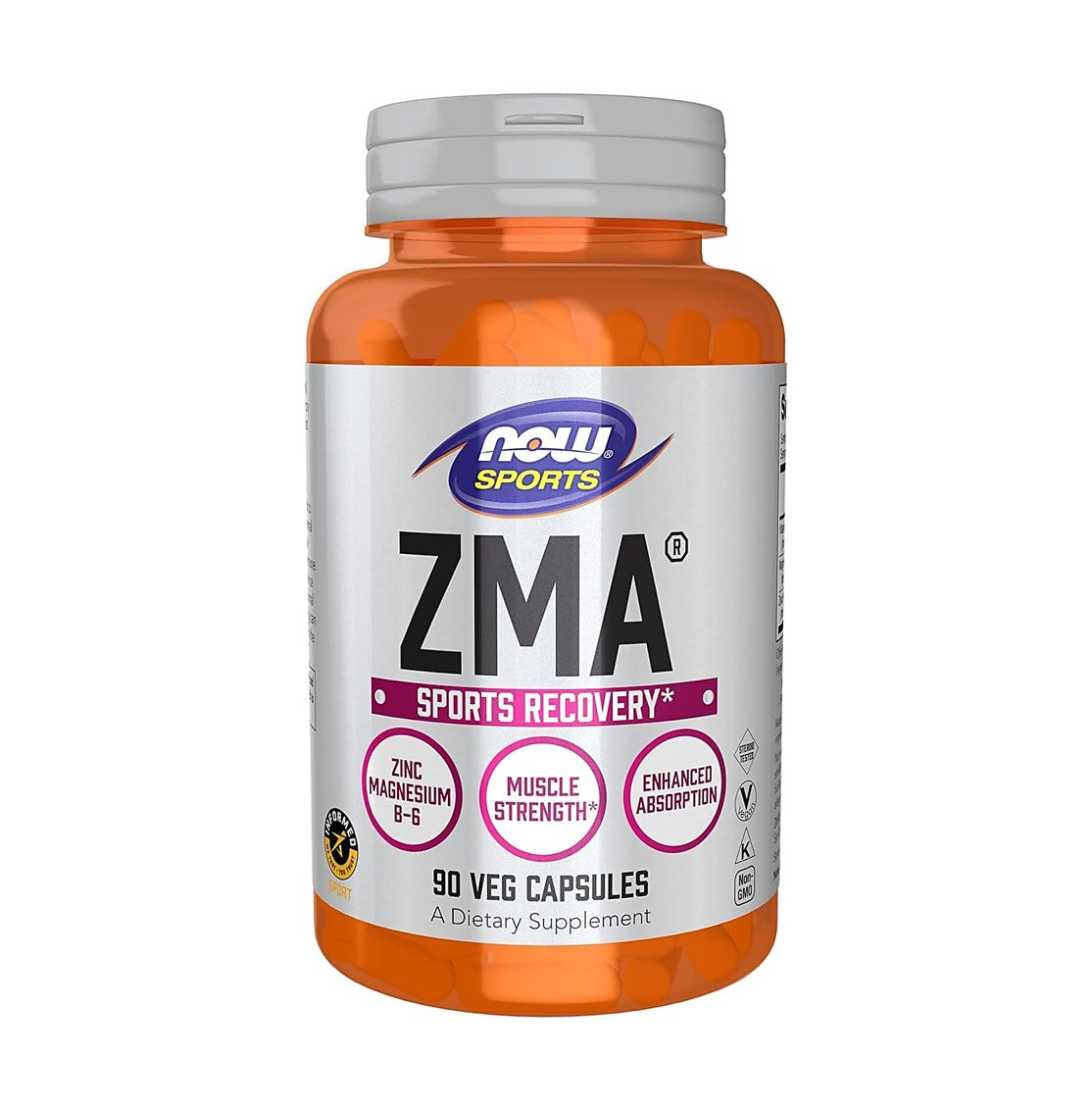NOW Foods 運動系列 ZMA（鋅、鎂和維他命 B-6）增強吸收 運動恢復 90 粒素食膠囊 [香港行貨]