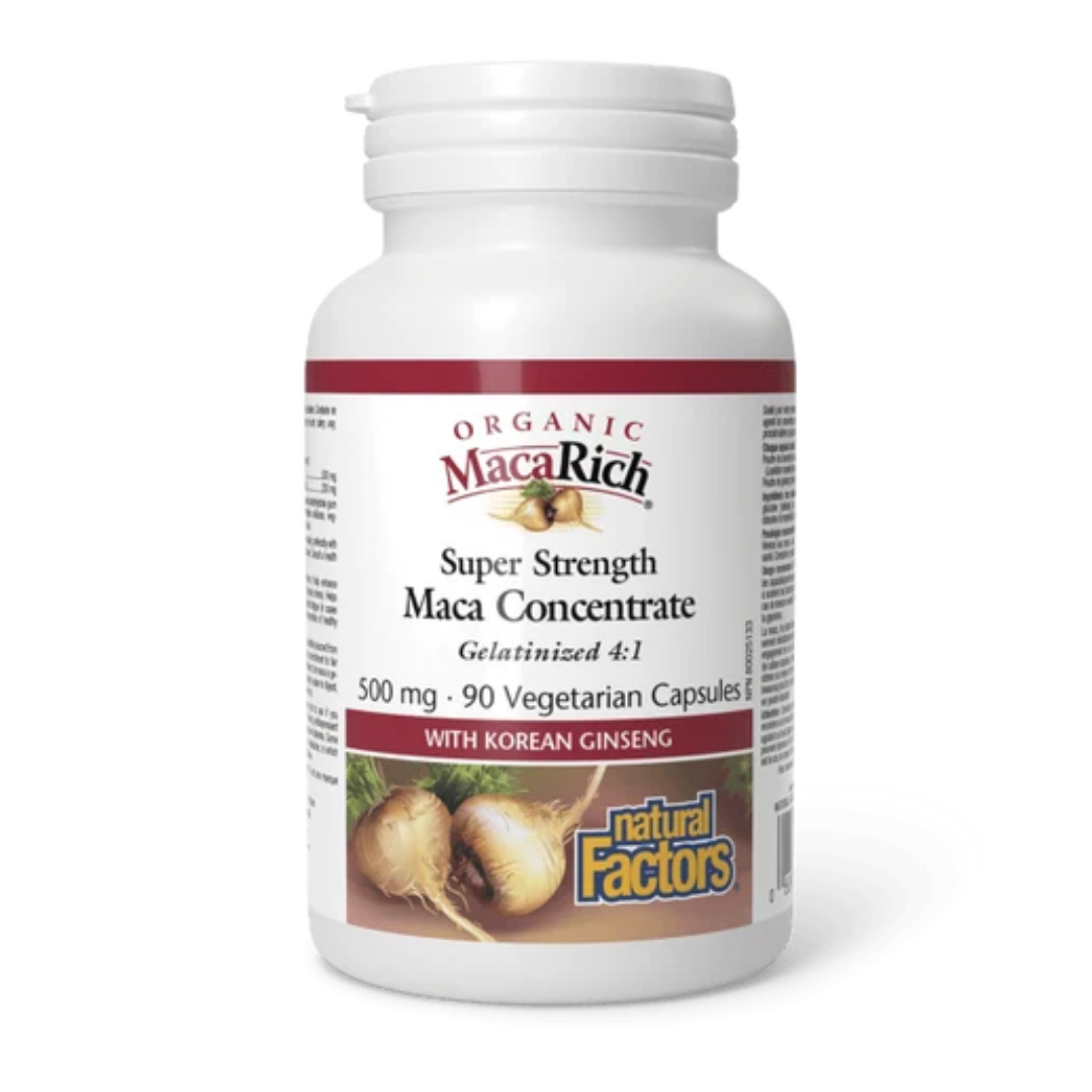 Natural Factors-MacaRich系列 有機高濃縮瑪卡精華 500毫克 90粒素食膠囊 [香港行貨]