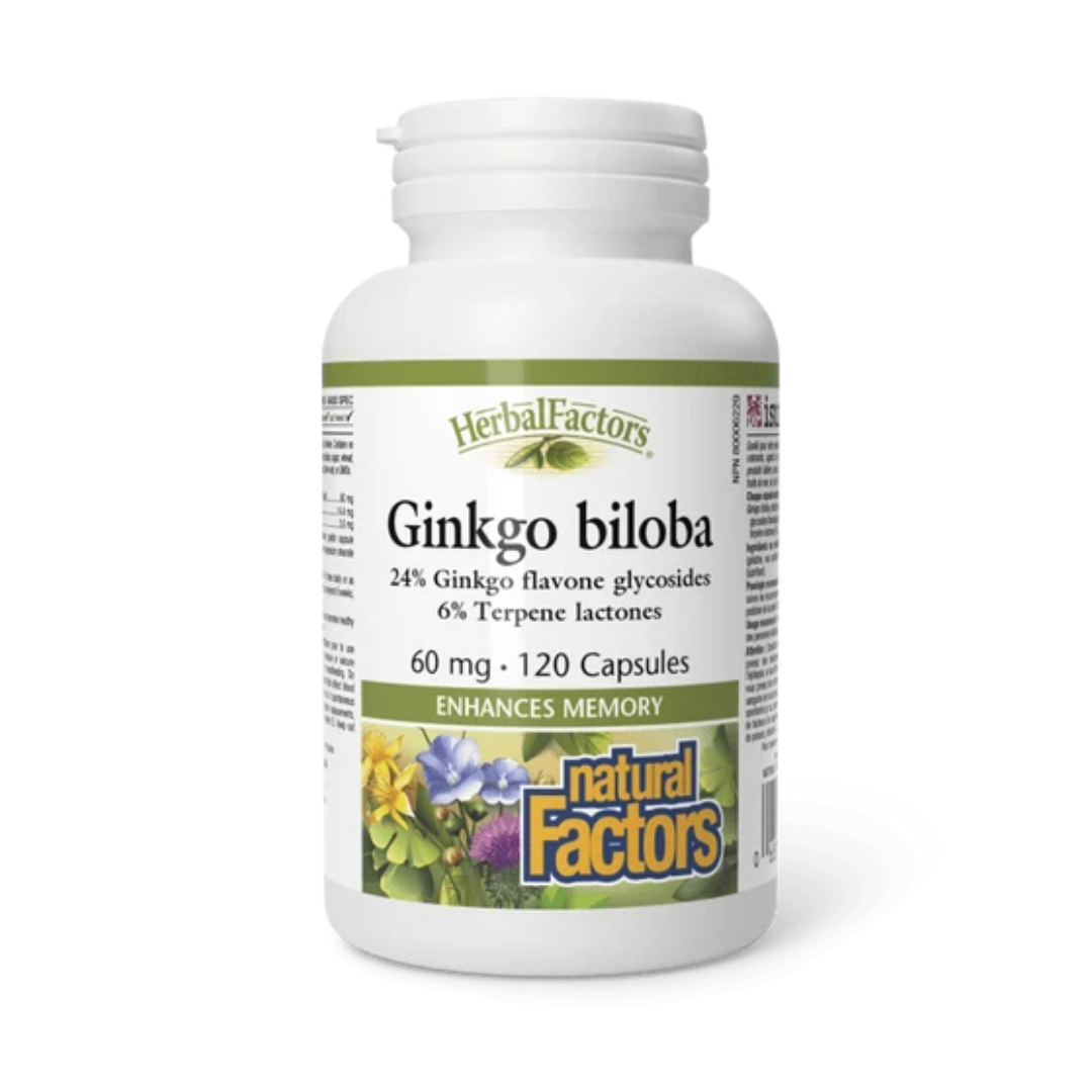 Natural Factors-銀杏葉 60毫克 120粒膠囊 [香港行貨]