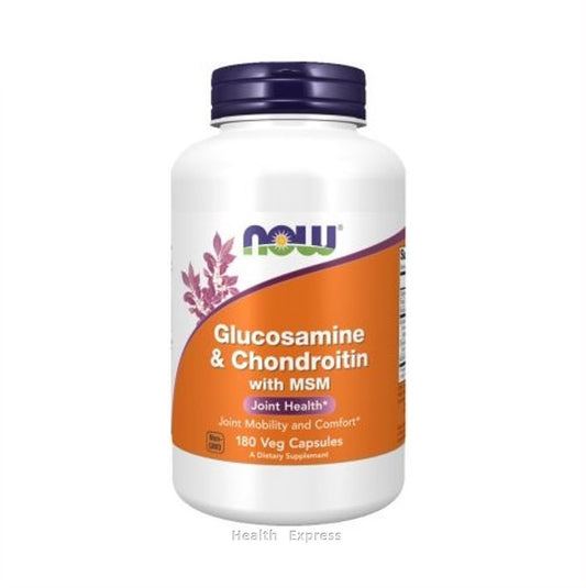 NOW Foods - 葡萄糖胺和軟骨素含 MSM -180粒素食膠囊