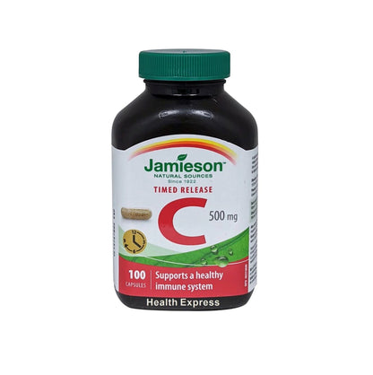 Jamieson 長效天然維他命C(500毫克)100 粒膠囊 (包裝隨機提供) [平行進口]