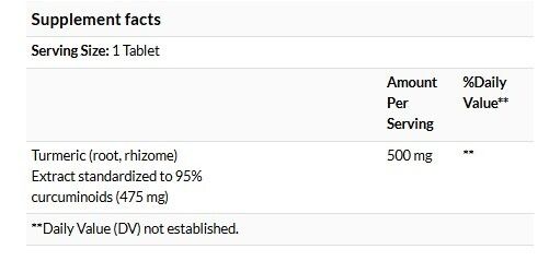 Nature's Way 優質提取物 薑黃 500 毫克每片 60 片 #63100 [原裝平行進口]