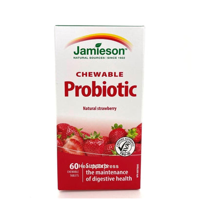 Jamieson 益生菌咀嚼片 20 億 CFU 60 粒裝 (士多啤梨乳酪味) [平行進口] [包裝隨機提供]