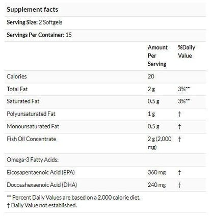 NOW Foods Omega-3 魚油 1000 毫克 30 粒軟膠囊 心腦血管關節健康補腦 [香港行貨]