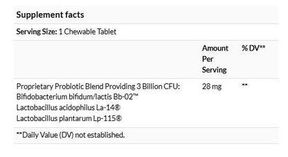 Nature's Way Primadophilus® 兒童益生菌咀嚼片 2 歲以上 櫻桃味 30 億 CFU 30 片 #14243 [原裝平行進口]