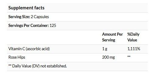 Nature's Way 健體強身維他命C（1000 毫克）+ 玫瑰果250粒膠囊 #40311 [原裝平行進口]