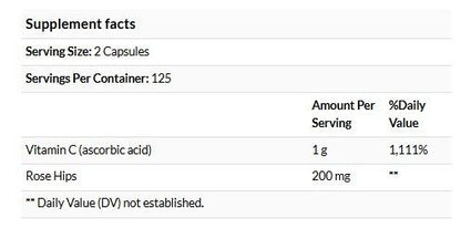 Nature's Way 健體強身維他命C（1000 毫克）+ 玫瑰果250粒膠囊 #40311 [原裝平行進口]