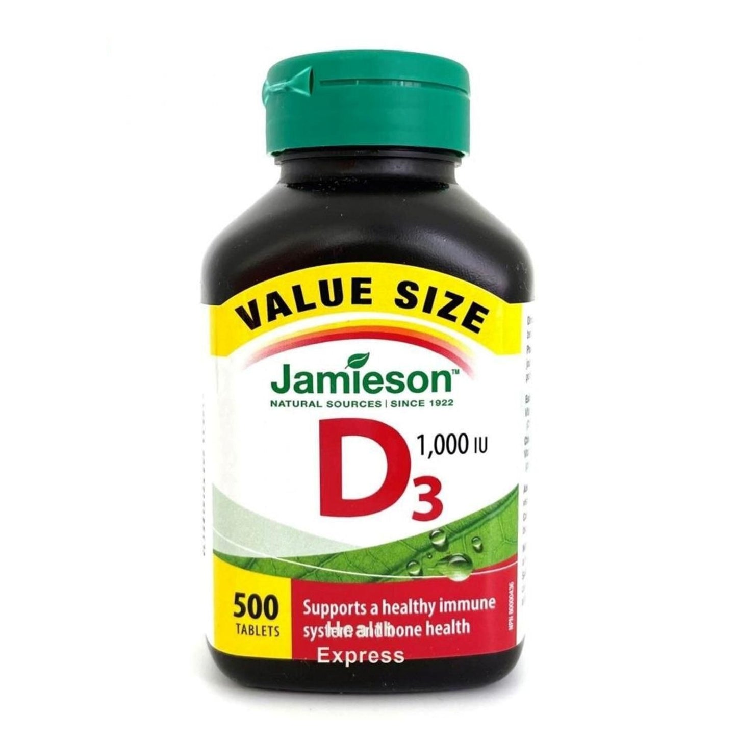 Jamieson 維他命 D 1000IU（超值加量裝) 500 粒 (兩種包裝將隨機提供) [平行進口]