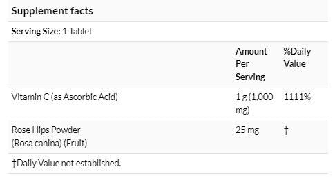 NOW Foods C-1000 高含量緩釋維他命C+玫瑰果 100粒 免疫力 抗氧化 [香港行貨]