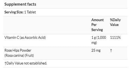 NOW Foods C-1000 高含量緩釋維他命C+玫瑰果 100粒 免疫力 抗氧化 [香港行貨]