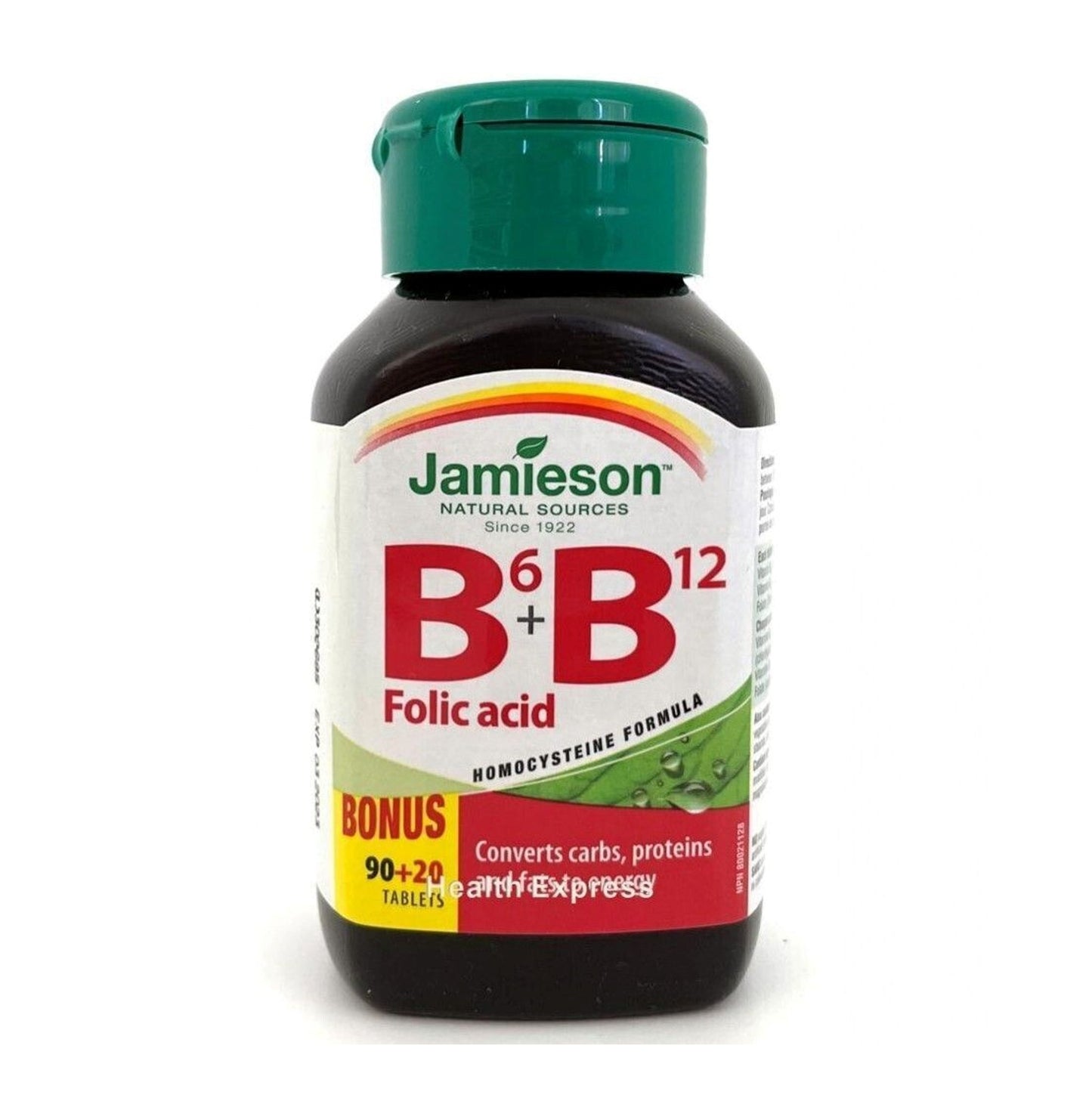 Jamieson - 維他命 B6+B12+ 葉酸 (三重功效配方) 90+20 粒 [平行進口] [包裝隨機提供]