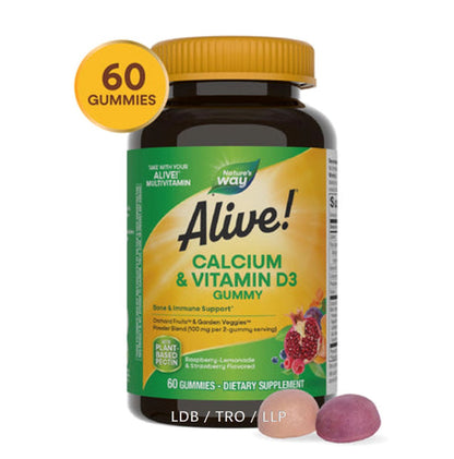 Nature's Way Alive! 鈣 + 維他命 D3 軟糖 60 粒軟糖 #10255 [港澳版 平行進口]