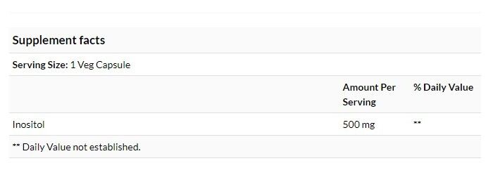 NOW Foods 肌醇 500毫克 100粒膠囊 護肝補肝 頭髮健康 [香港行貨]