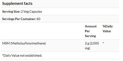 NOW Foods MSM 甲基磺醯甲烷 1,000mg 120 素食膠囊 關節 骨骼 肌肉健康 [香港行貨]
