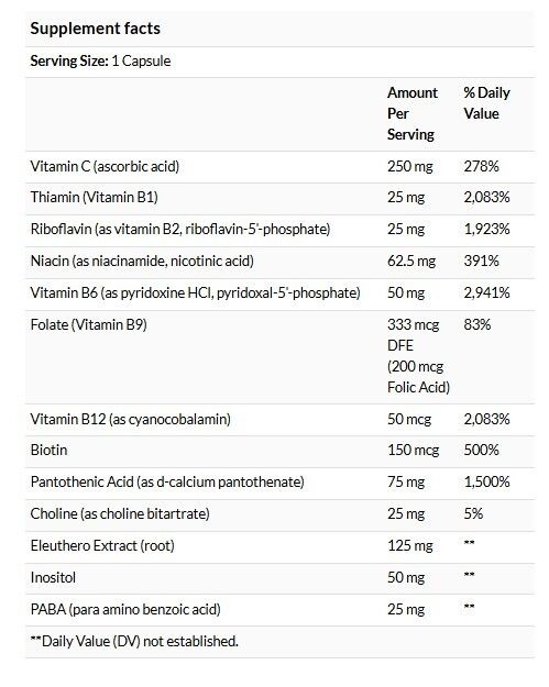 Nature's Way  B 壓力配方 100 粒素食膠囊 #40631 [原裝平行進口]