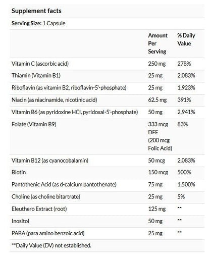 Nature's Way  B 壓力配方 100 粒素食膠囊 #40631 [原裝平行進口]