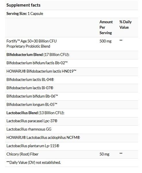Nature's Way Fortify 50 歲以上成年人日常益生菌 300 億 CFU 30 粒緩釋膠囊 #10293 [原裝平行進口]