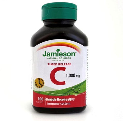 Jamieson 特強長效天然維他命 C (1000 毫克) 100 粒 (兩種包裝將隨機提供)[平行進口]