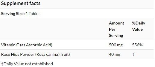 NOW Foods C-500 含玫瑰果 100 片 [香港行貨]