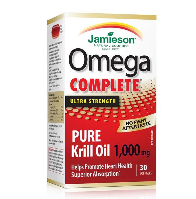 Jamieson 超強奧米加3特級純磷蝦油(1000毫克)30 粒 (兩款包裝隨機提供) [平行進口]