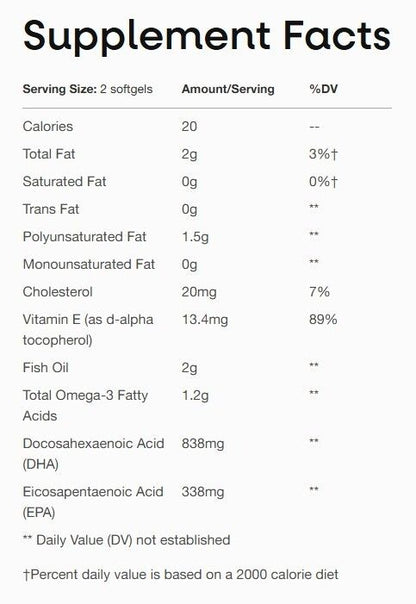 Nature's Way 超級 DHA 優質魚油 1000 毫克 60 粒軟膠囊 #15682 [原裝平行進口]