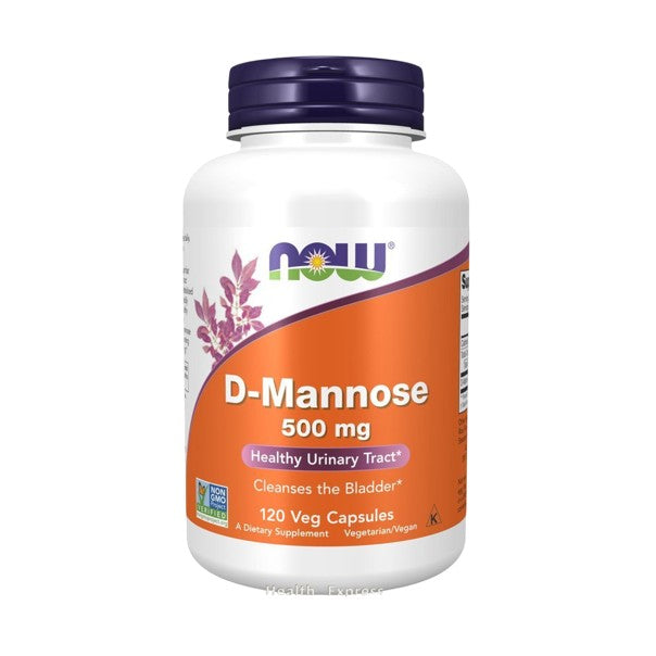 NOW Foods D-甘露糖 500 毫克 - 120 粒素食膠囊 [包裝隨機提供] [香港行貨]