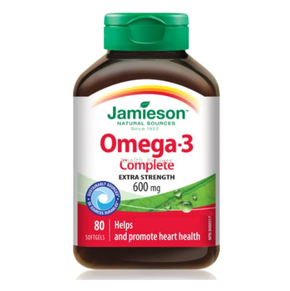 Jamieson 特強奧米加 3 (全效配方) (600 毫克) 80 粒 [平行進口](包裝隨機提供)