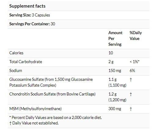 NOW Foods 葡萄糖胺和軟骨素含 MSM -90粒素食膠囊 [香港行貨]