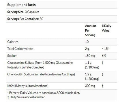 NOW Foods 葡萄糖胺和軟骨素含 MSM -90粒素食膠囊 [香港行貨]