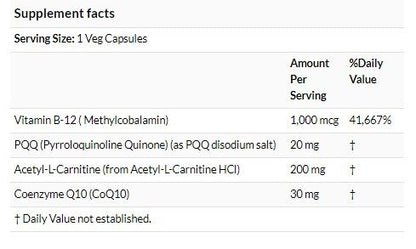 NOW Foods PQQ 能量 30 粒素食膠囊 含維生素B12 輔酶Q10 [香港行貨]
