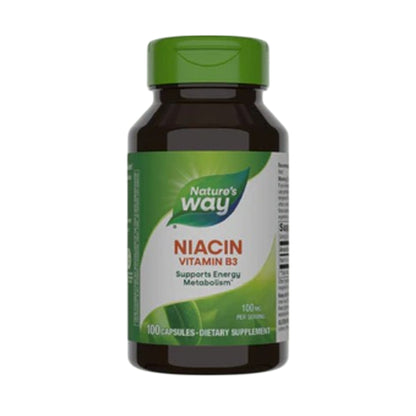 Nature's Way 煙酸 維生素 B3 100 粒（100 毫克每粒膠囊）#40470 (包裝隨機提供) [原裝平行進口]