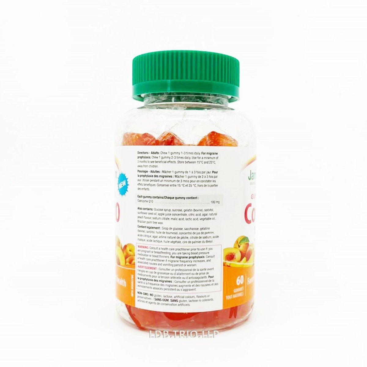 Jamieson 寧心輔酶 Q10 (100 毫克) 天然香桃味橡皮糖 60 粒  (包裝隨機提供)[平行進口]