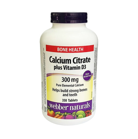 Webber Naturals 健骨檸檬酸鈣 (300 毫克) + 維他命 D 350 粒 超值加量裝