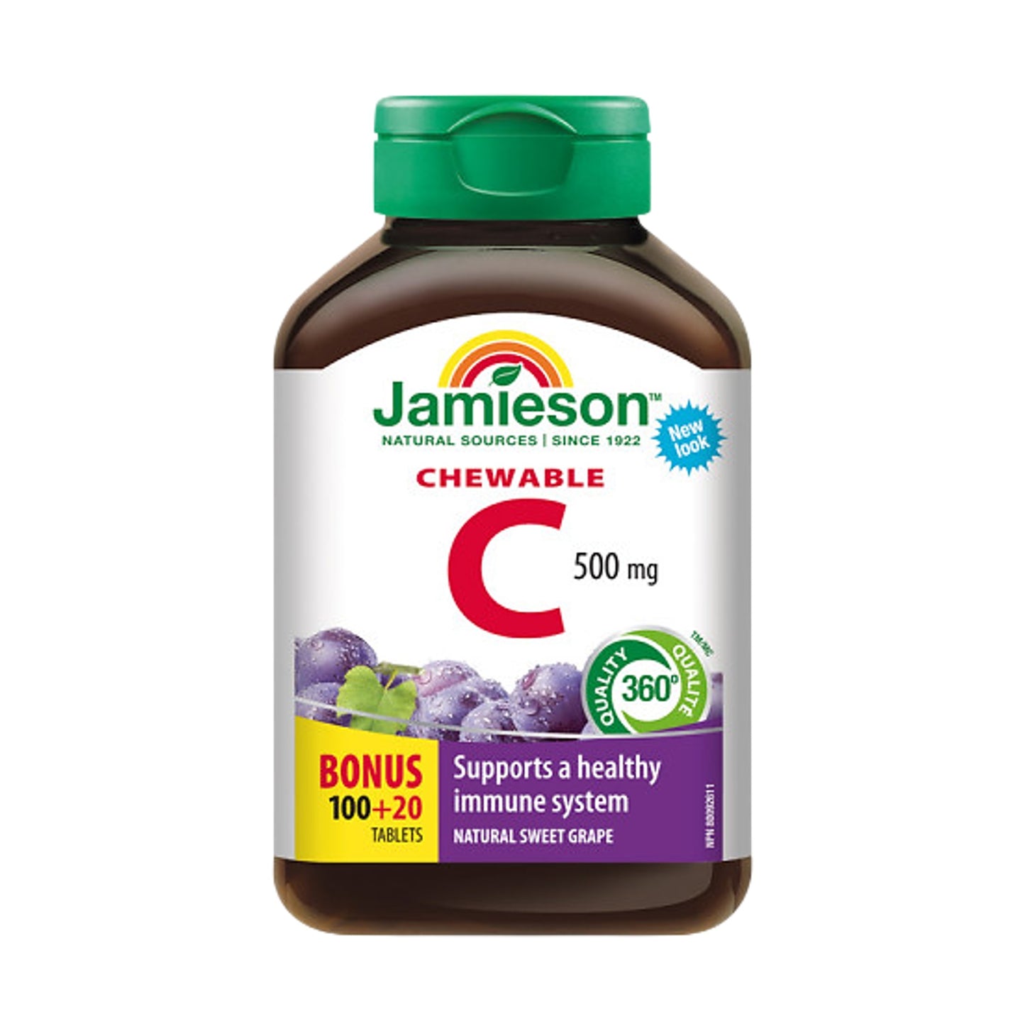 Jamieson 維他命 C 咀嚼片 (500 毫克) 葡萄味 120 粒 (包裝隨機提供)－產品圖片 7