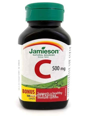 Jamieson - 天然維他命 C (500 毫克) 120 粒 (包裝隨機提供) [平行進口]
