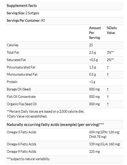 Now Foods 超級 Omega 3-6-9，180 粒軟膠囊 [香港行貨]