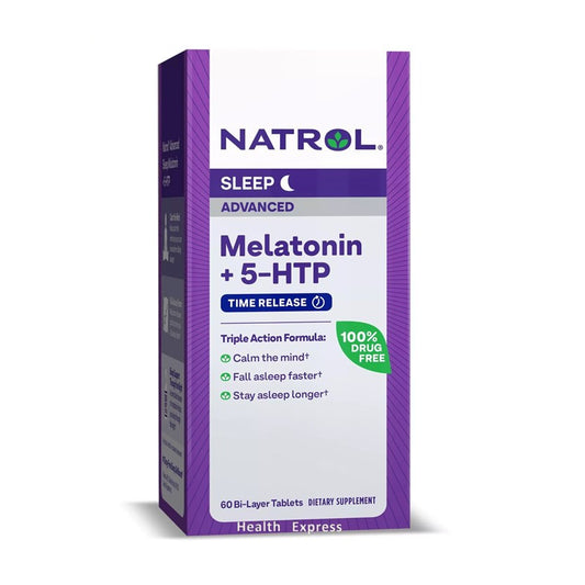 NATROL 高級長效甜睡褪黑素 + 5-HTP 60 粒