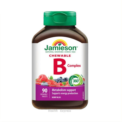 Jamieson - 維他命 B雜 咀嚼片 雜莓味 90粒 [平行進口]