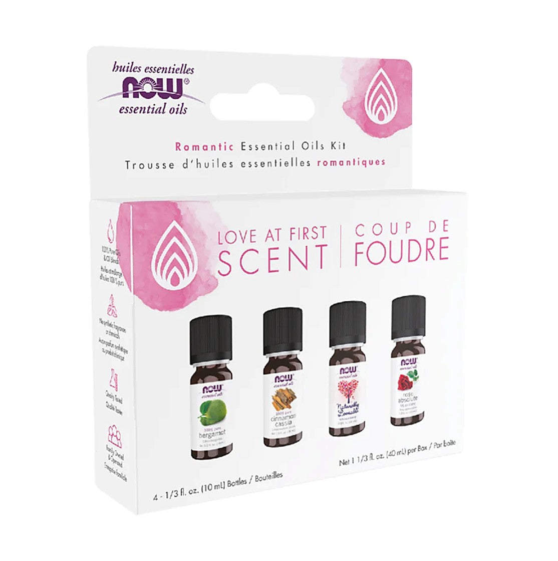 NOW Foods 一見鍾情香薰精油套裝 4 瓶 (每瓶 1/3 盎司 10 毫升) [香港行貨]