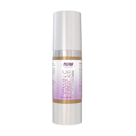 NOW Foods Solutions 維他命C + 阿魏酸 精華液 1盎司 30 毫升 [香港行貨]