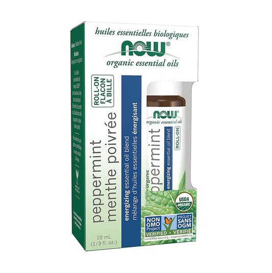 NOW Foods 有機薄荷滾珠精油 活力配方 1/3 盎司 10 毫升
