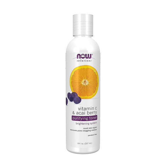 NOW Foods Solutions 淨化爽膚水 維生素C & 巴西莓 8盎司 237毫升 [香港行貨]