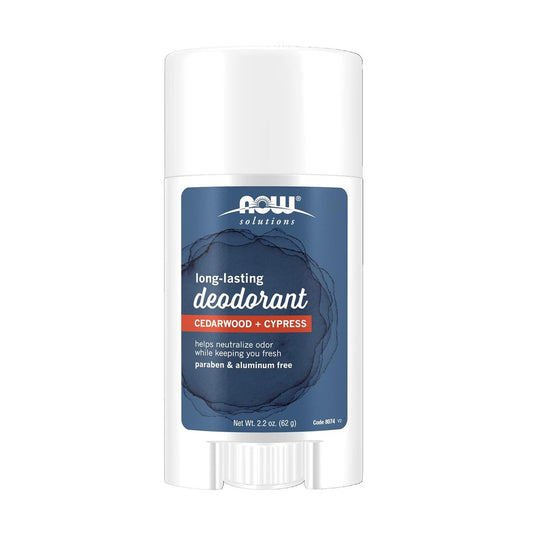 NOW Foods Solutions 持久止汗劑 雪松木+柏木味 2.2 盎司 62 克 [香港行貨]