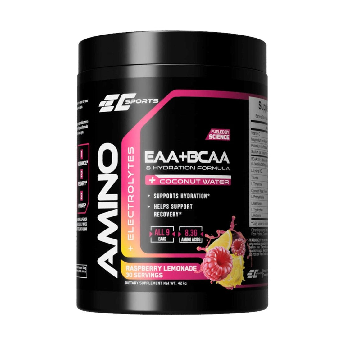 EC SPORTS Amino EAA 必要氨基酸 + BCAA 支鏈氨基酸 增肌粉427g (紅桑子檸檬水) (Earth's Creation) 美國製造 [平行進口]